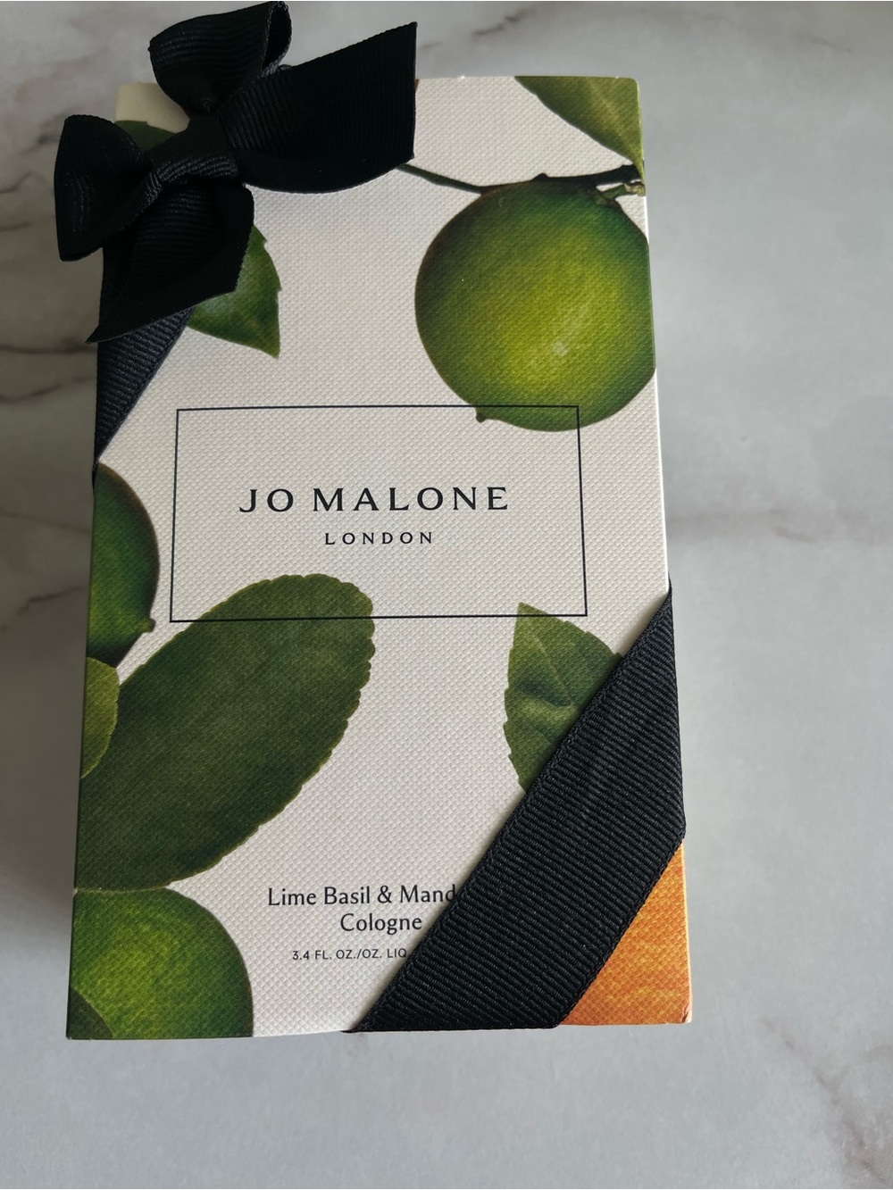 Jo Malone Lime Basil & Mandarin Cologne Bottle — Yellow & Silver Accents